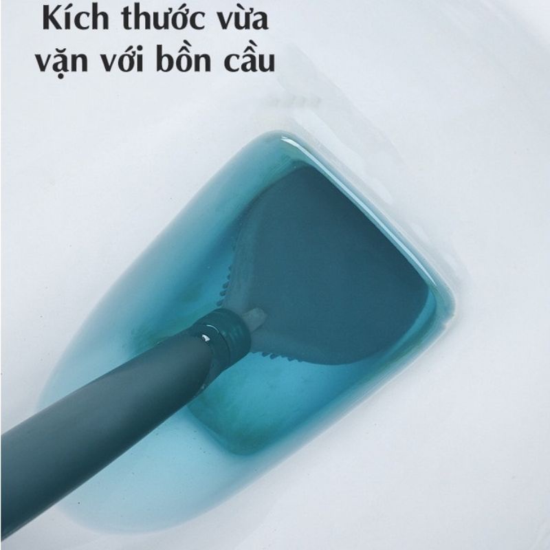 Chổi Cọ bồn cầu có hộp dán tường cao cấp, Cọ bồn cầu silicon thông minh