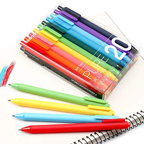 Bộ 20 bút bi gel KACO PURE nhiều màu