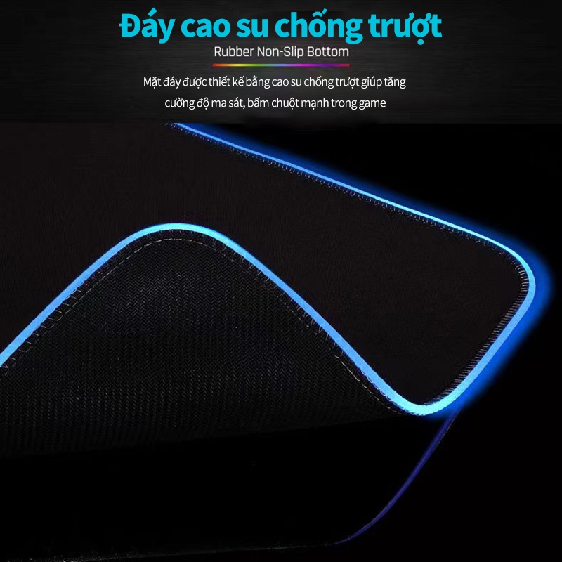 Miếng lót chuột LED RGB  chống nước  pad chuột chơi game cỡ lớn chống trượt siêu bền siêu đẹp