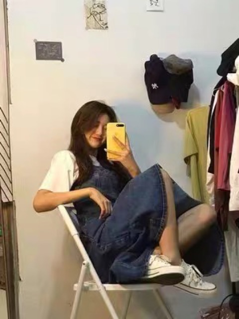 ORDER] VÁY JEAN BÒ LIỀN DÁNG DÀI KIỂU BABYDOLL taobao