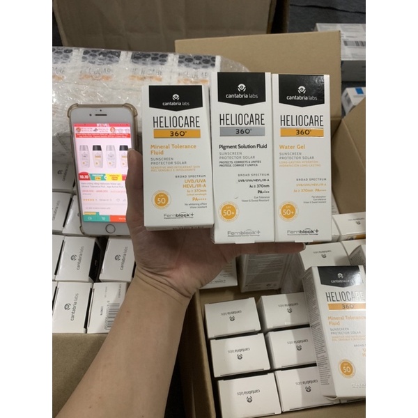 Kem chống nắng Heliocare Water gel , Mineral Tolerance Fluil , Age Active Fluil , Pigment Solution SPF50+