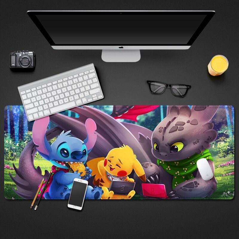 Lót chuột Pokemon chống trượt, hình in sắc nét, bo viền chắc chắn