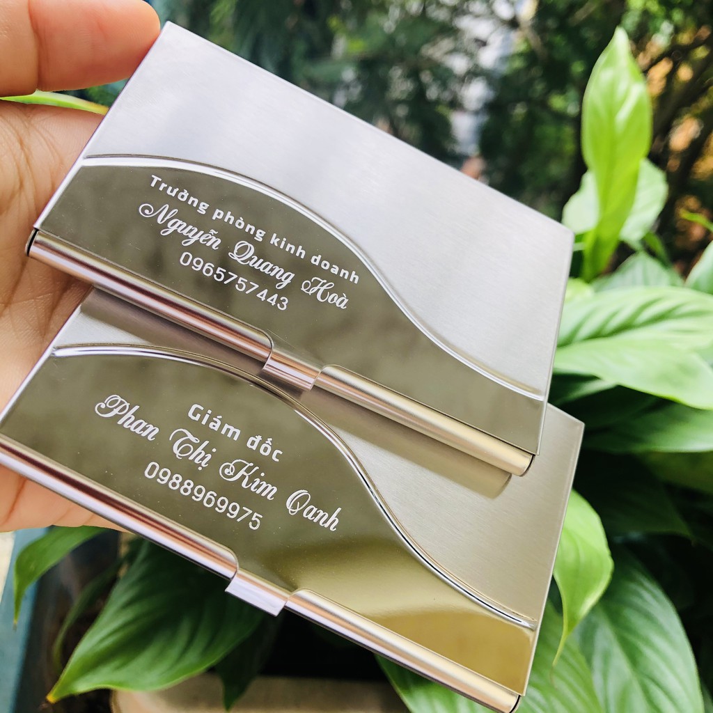 Hộp Đựng Danh Thiếp, Card visit Bằng Inox Không Gỉ Khắc Tên Lên Hộp Độc Đáo