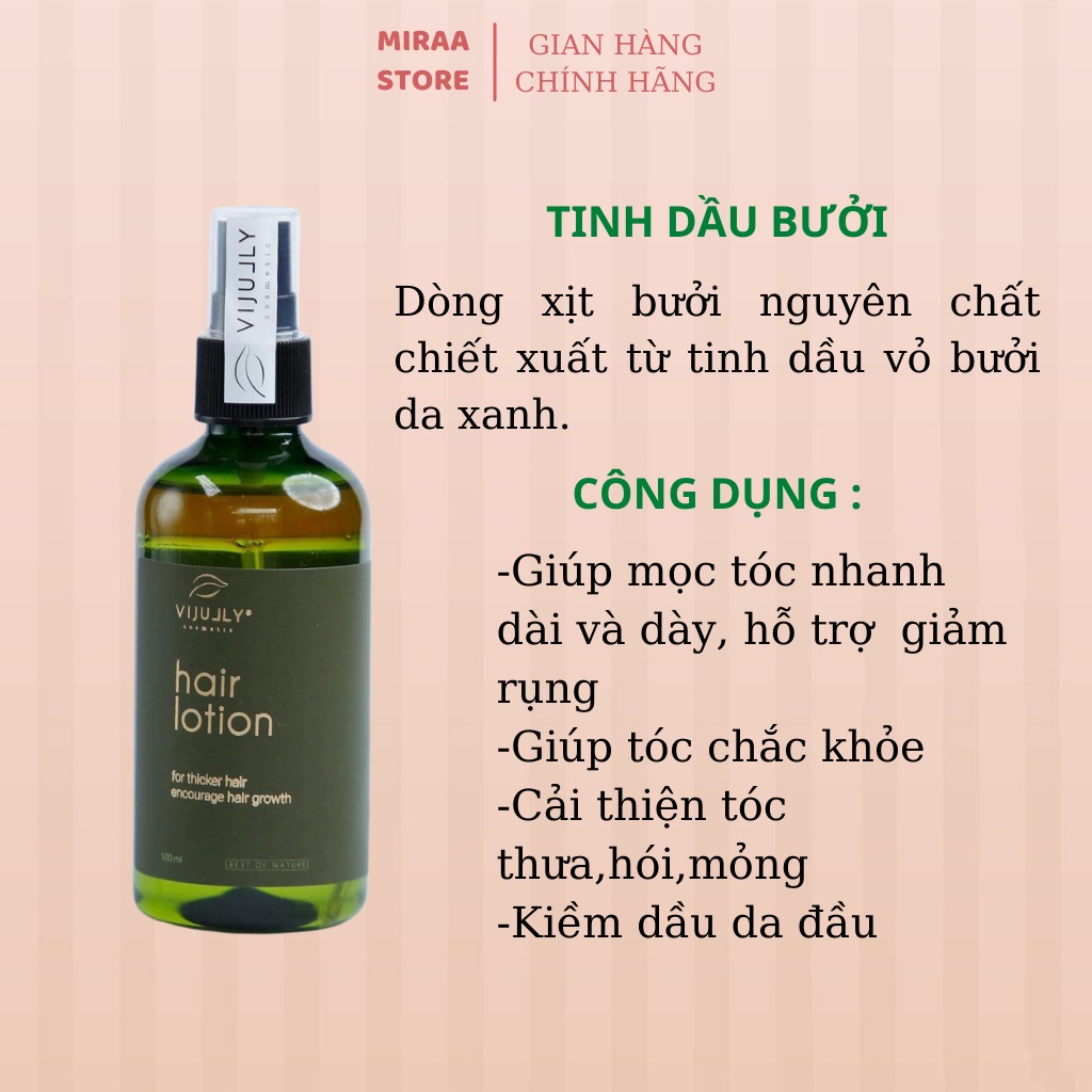 Xịt Tóc Tinh Dầu Bưởi Giúp Mọc Tóc, Giảm Rụng, Chăm Sóc Tóc VIJULLY 100ml