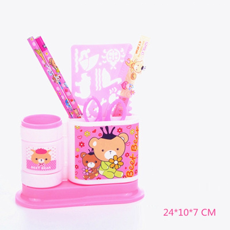 Hộp đựng bút để bàn8 chi tiết kèm thước kẻ, bút chì, dụng cụ học tập