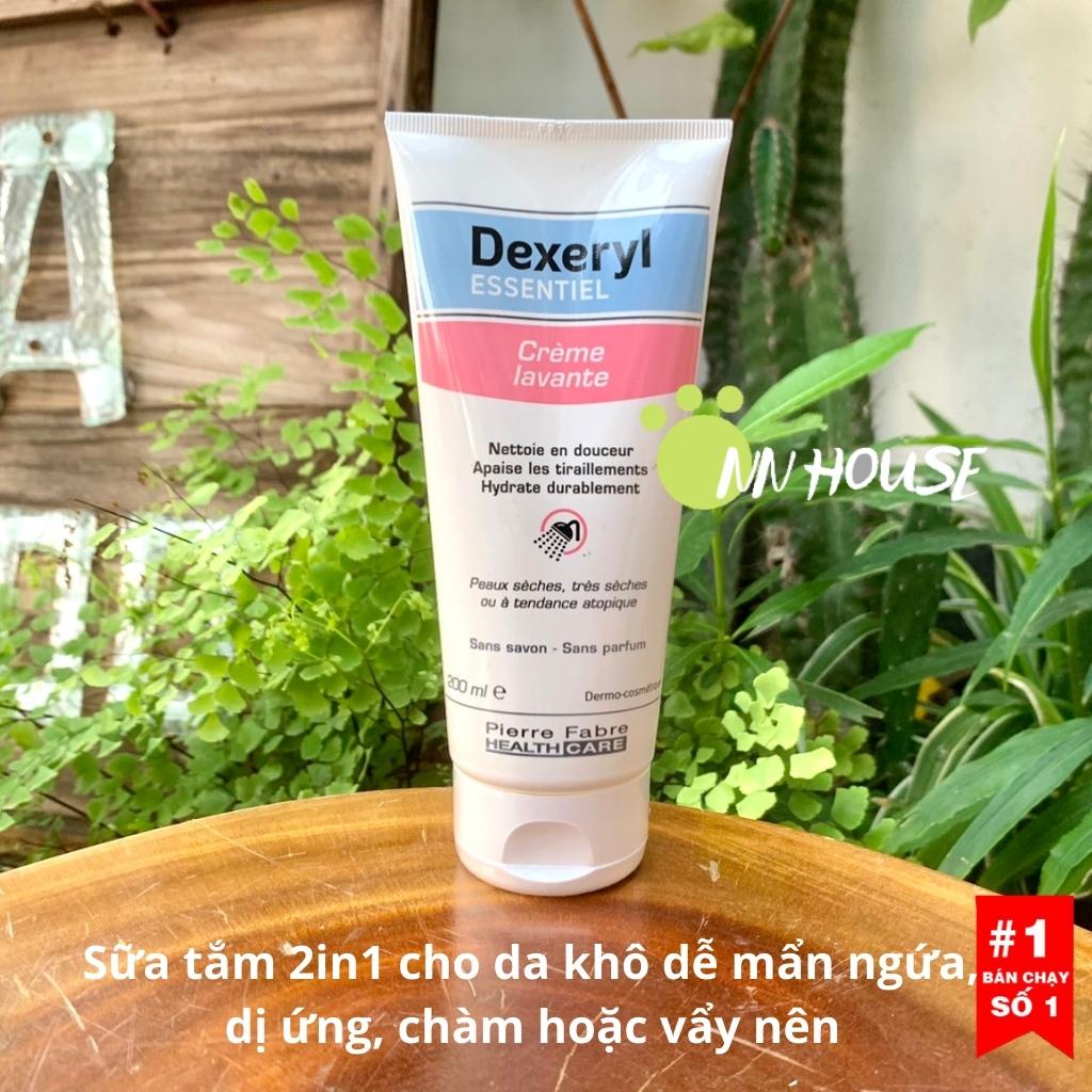 Sữa tắm dưỡng ẩm Dexeryl Essentiel Pierre Fabre cho da khô dễ mẩn, ngứa, da cơ địa skincare glycerin vaseline dưỡng thể