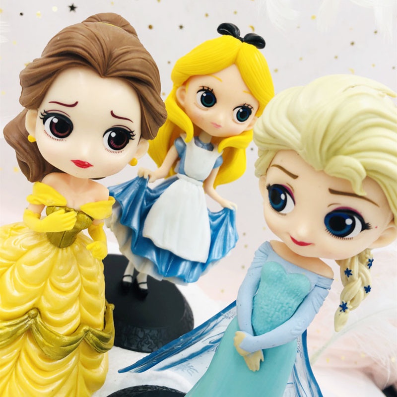 Đồ Chơi Mô Hình Nhân Vật Công Chúa Bạch Tuyết Elsa Anna Belle Lọ Lem Alice Nàng Tiên Cá.