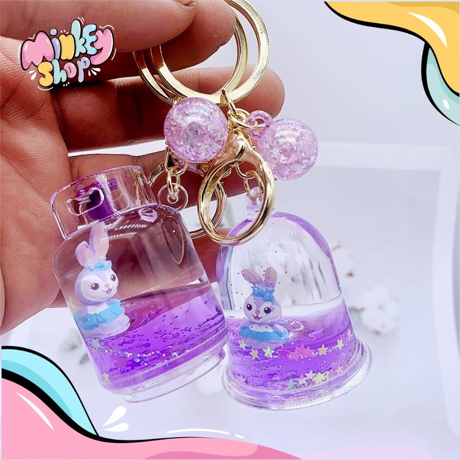 Móc Khóa Nước Dầu Màu Tím Dễ Thương Với Nhiều Mẫu Dễ Thương, Phụ Kiện Túi Xách Balo Cute 02MKN -Minkey