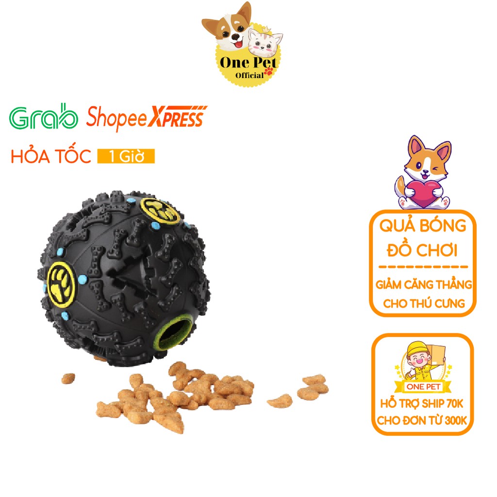 Bóng đồ chơi cho Chó Mèo có tiếng kêu, Bóng đồ chơi cho thú cưng có rơi hạt - One Pet Shop