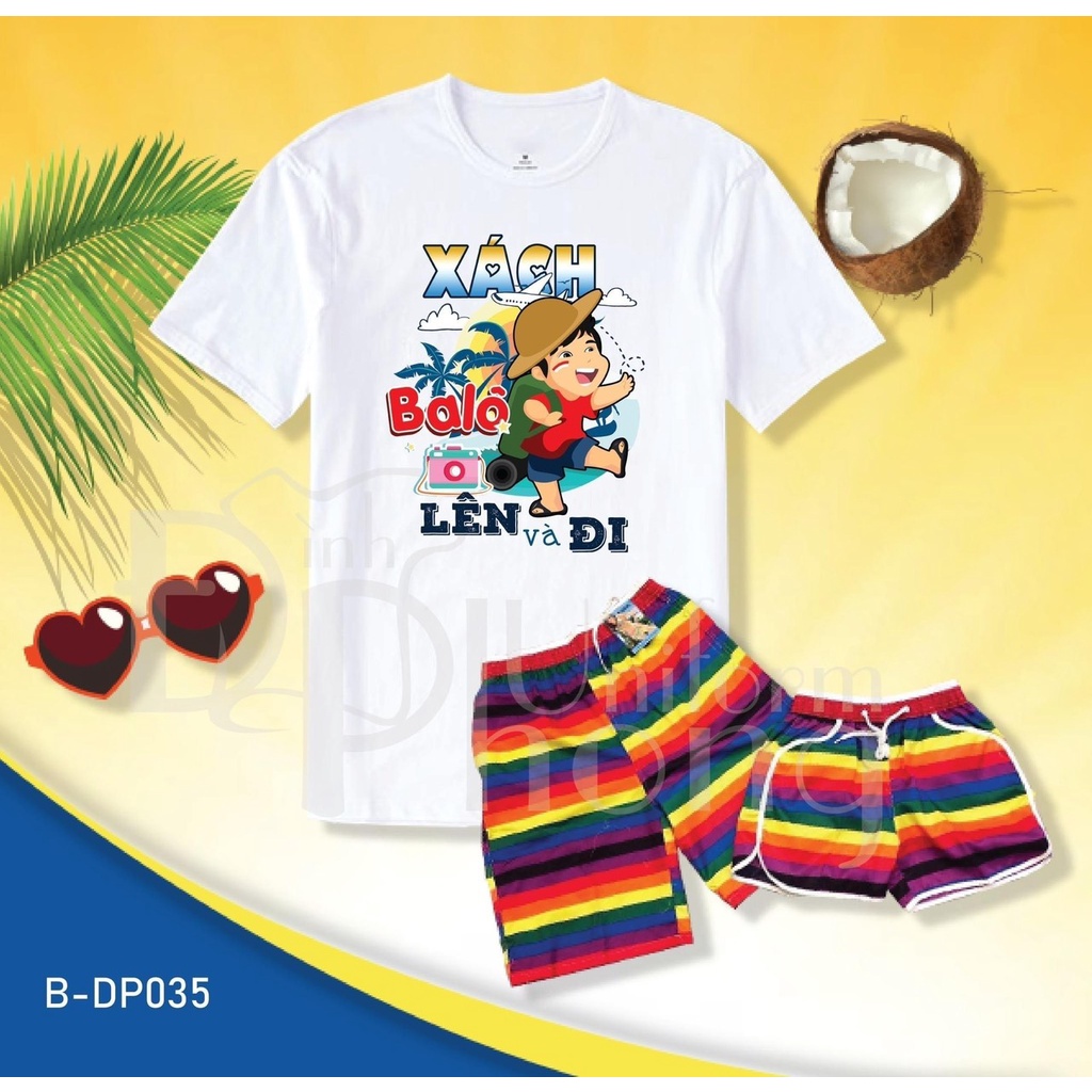 Áo thun gia đình 3-4 người du lịch đi biển cotton co giản 4 chiều thoải mái, mát mẻ