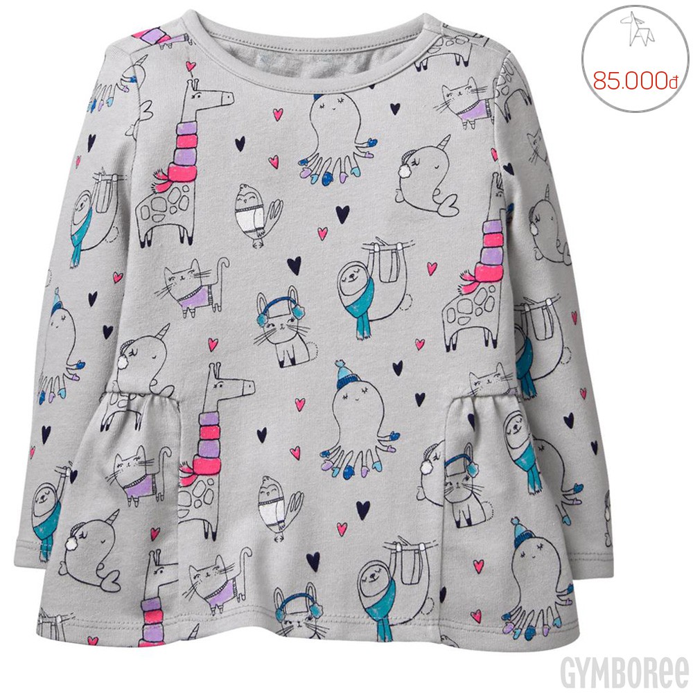 Áo thun tay dài Gymboree bé gái _ 85k. Hàng XK, made in vietnam chuẩn xịn