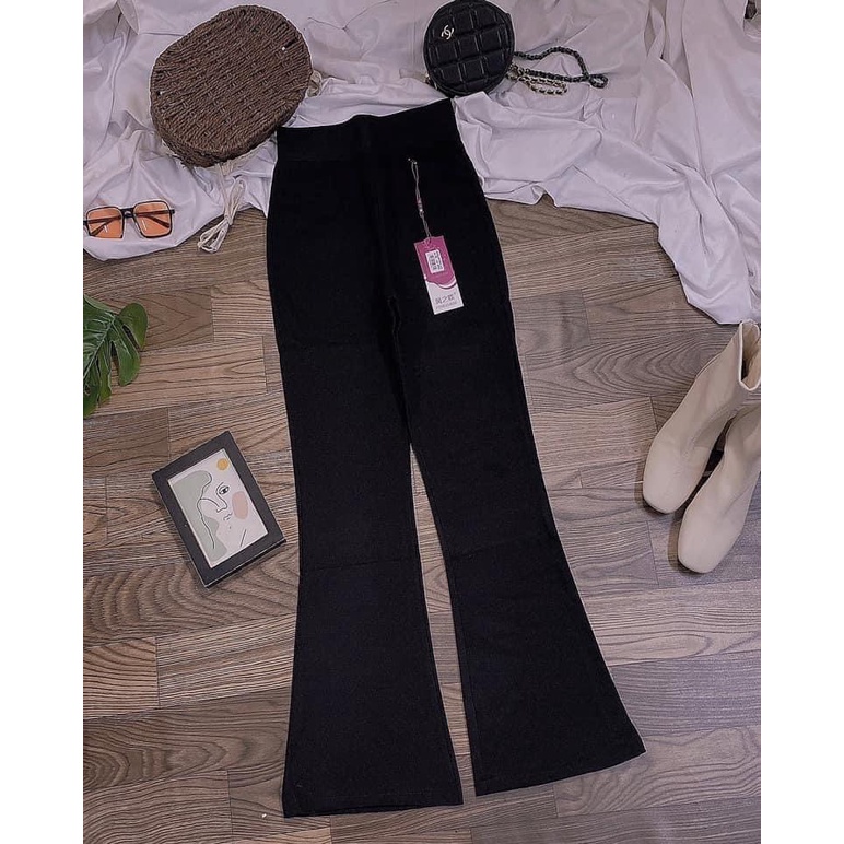 Quần Ống Loe Nữ Cạp Cao Dáng Dài, Quần Legging Nữ Ôm Ống Loe Nên From Xinh Tôn Dáng AMODA Q003