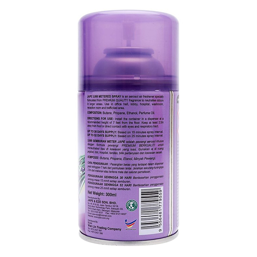 Nước hoa Xịt phòng Jape 300ml - Hương Lavender