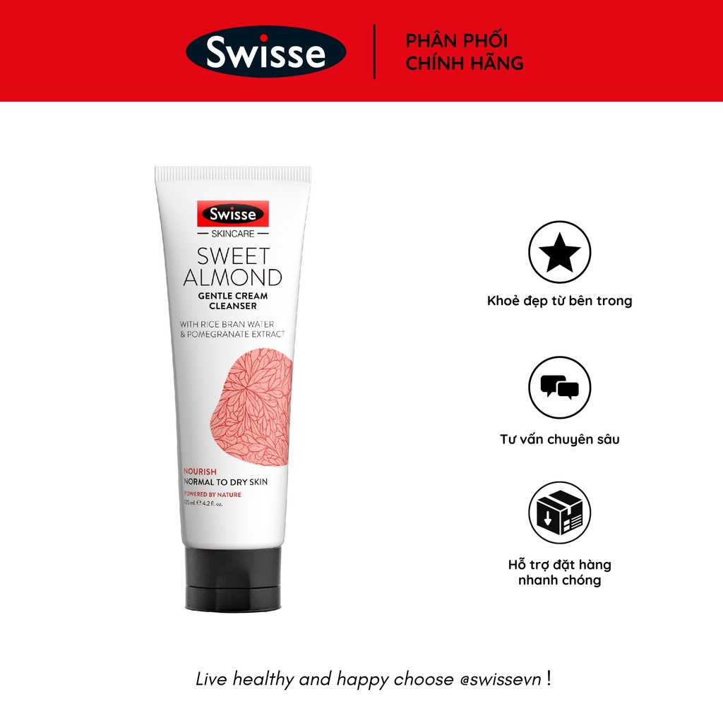 SỮA RỬA MẶT SWEET ALMOND SWISSE DÀNH CHO DA KHÔ HÀNG ÚC