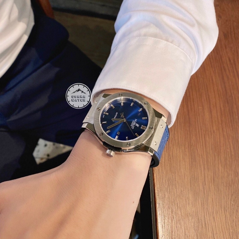 Đồng Hồ Nam Hublot Cơ Tự Động Size 42mm Class Màu Xanh Lịch Ngày Hàng Chuẩn Cao Cấp Fullbox | BigBuy360 - bigbuy360.vn