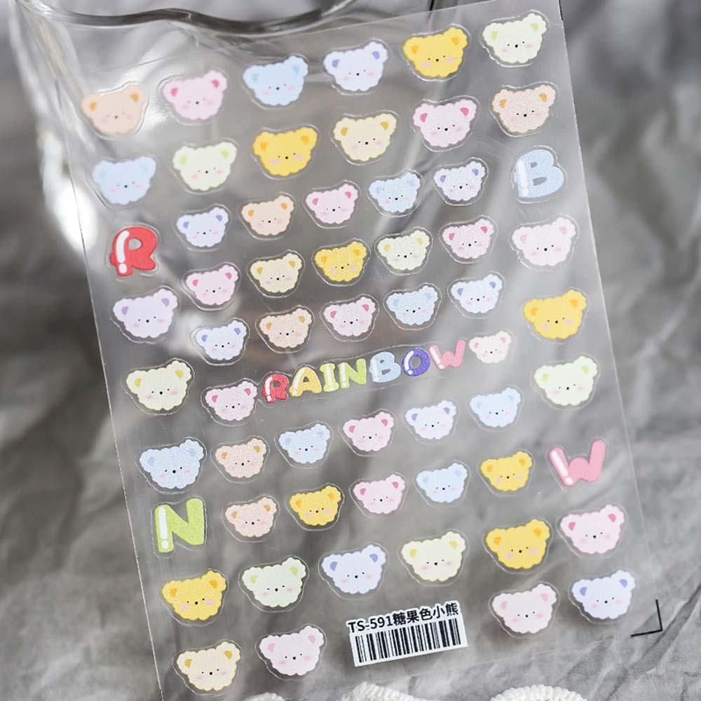 Miếng Dán Trang Trí Móng Tay 5D DIY Màu Sắc Kẹo Ngọt Xinh Xắn