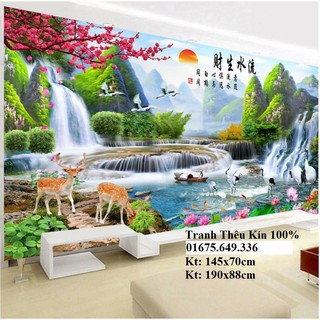 Tranh thêu chữ thập thiên nhiên giao hòa FJ0765-FJ0766