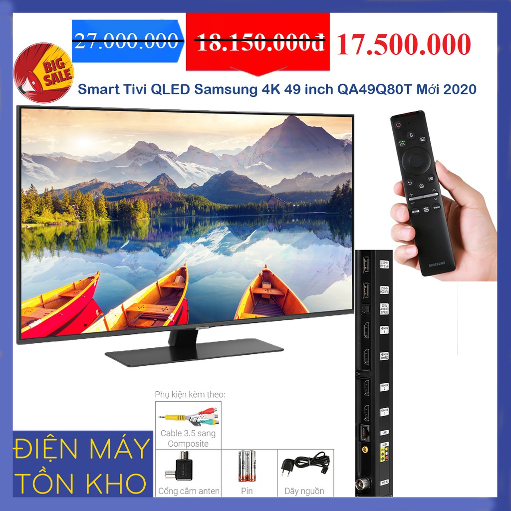 Smart Tivi QLED Samsung 4K 49 inch QA49Q80T Mới 2020 FULLBOX