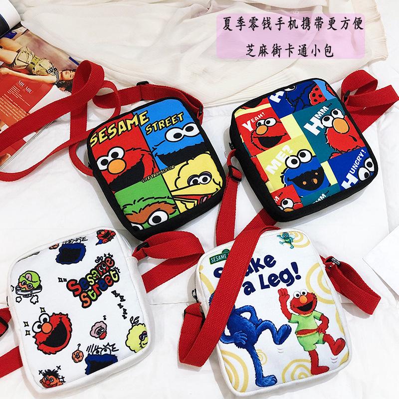 Túi vải in chữ Sesame Street cho học sinh