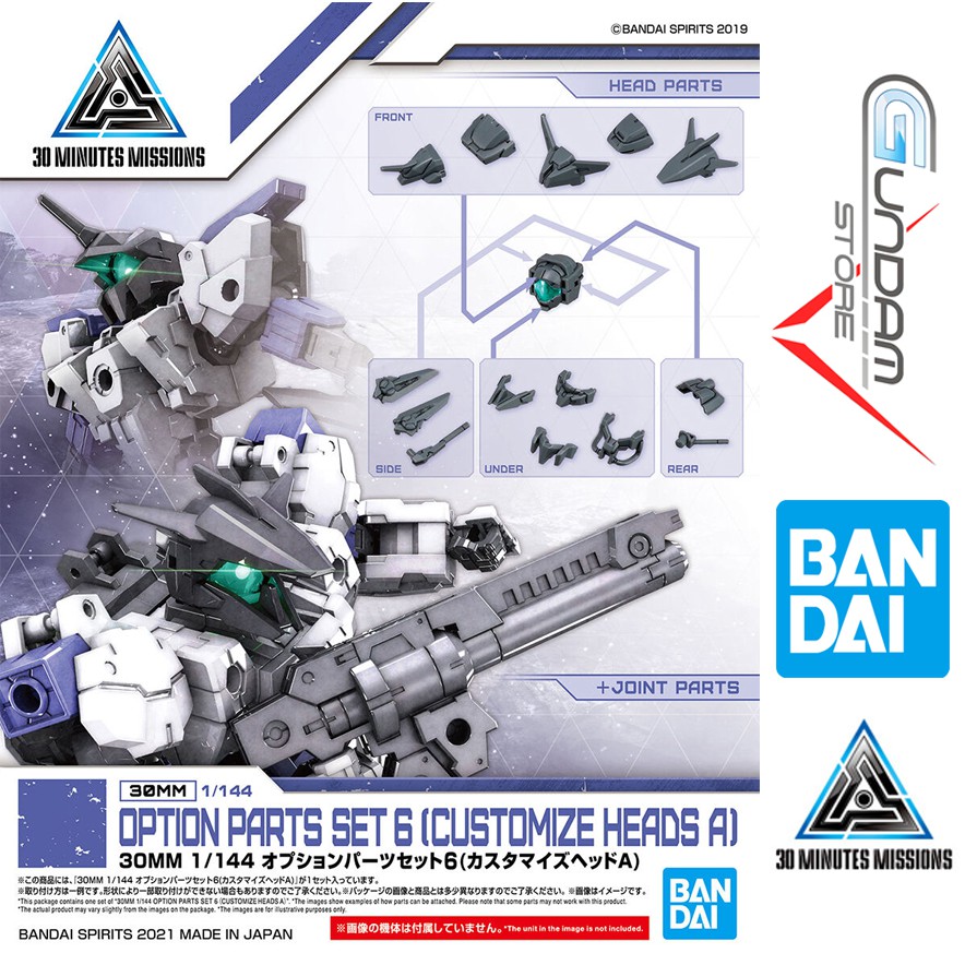 Mô Hình Lắp Ráp 30MM Option Parts Set 6 Customize Heads A 1/144 30 Minutes Missions Bandai Đồ Chơi Anime Nhật