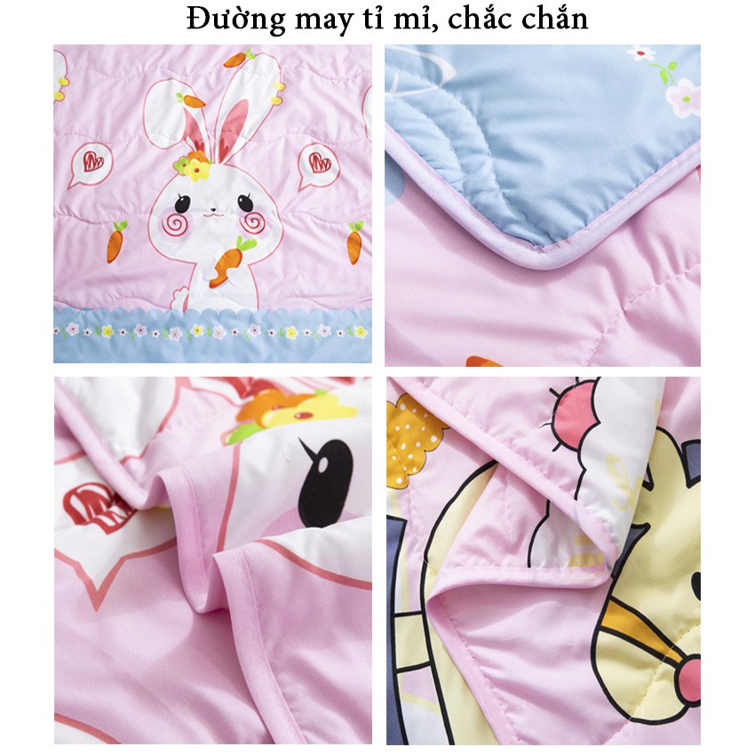 (CHỌN MẪU) Mền Chăn Đũi Hè Thu Cho Bé; Chăn Đũi Cotton 2 Mặt Trần Bông Hoạt Hình 110x150cm Mềm Mịn Cao Cấp Cho Bé