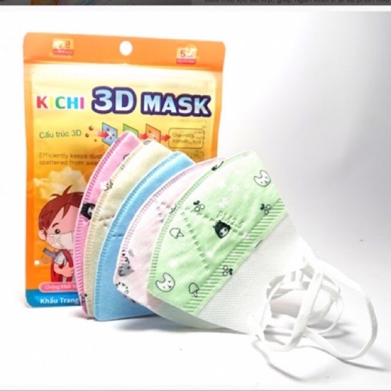 Sét 5 khẩu trang kichi 3d mask cho bé