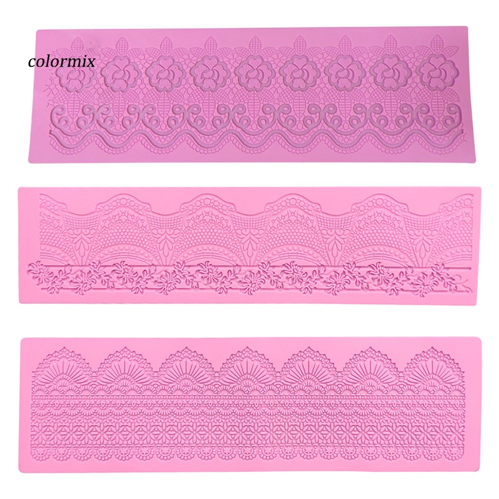 Khuôn silicon làm kẹo đường tạo hình ren hoa độc đáo trang trí bánh ngọt