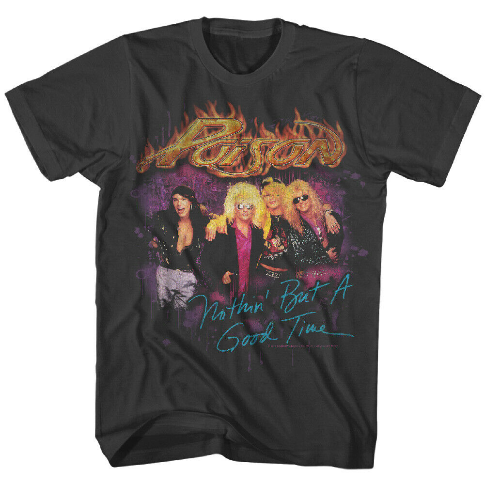 Poison Nothin But A Good Time Men's T Shirt Song Cover Open Up Album Merch