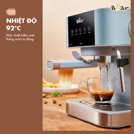Máy Pha Cà Phê Tự Động Bear CF-B15V1, Pha Cafe, Espresso, Đánh Bọt Sữa, Chính Hãng, Bản Quốc Tế Bảo Hành 18 Tháng