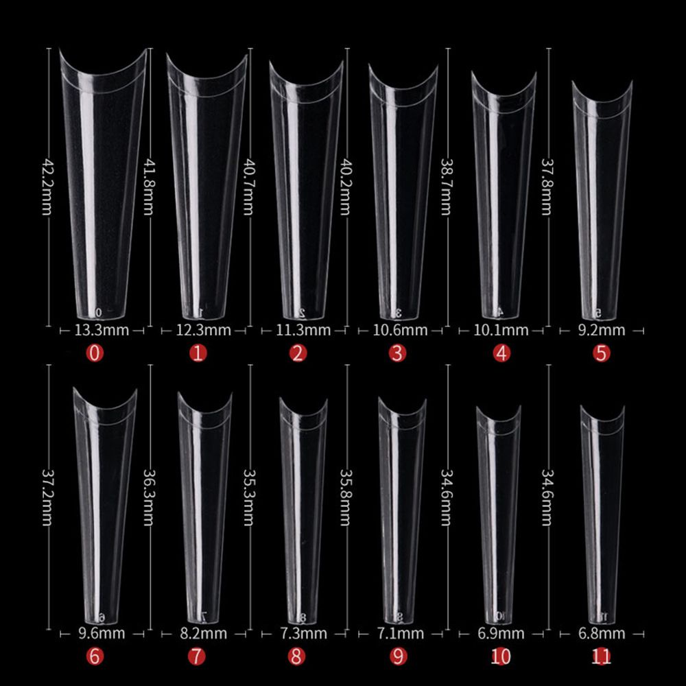 Vỏ Acrylic Trong Suốt 12 Kích Cỡ Chuyên Dụng Trang Trí Móng Tay Nghệ Thuật