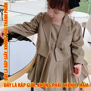 Rập giấy 30060 - Set blazer lửng tay phồng + Đầm xếp ly