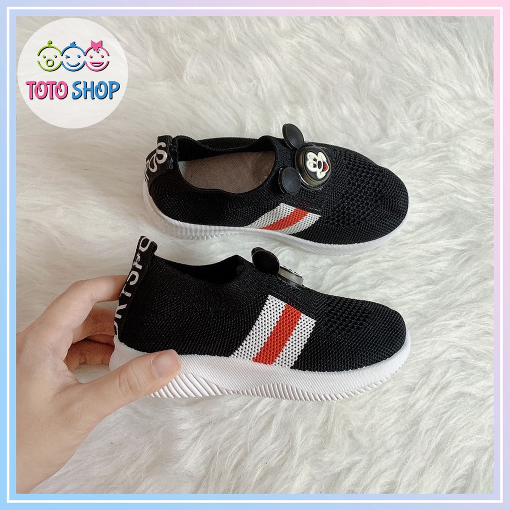 Giày thể thao Giày lười Cổ Bo Chun màu đen Cho Bé Trai Bé Gái