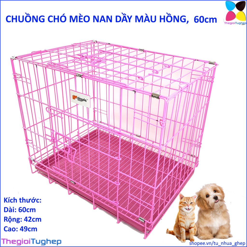 Lồng chó mèo gấp gọn sơn tĩnh điện chống rỉ