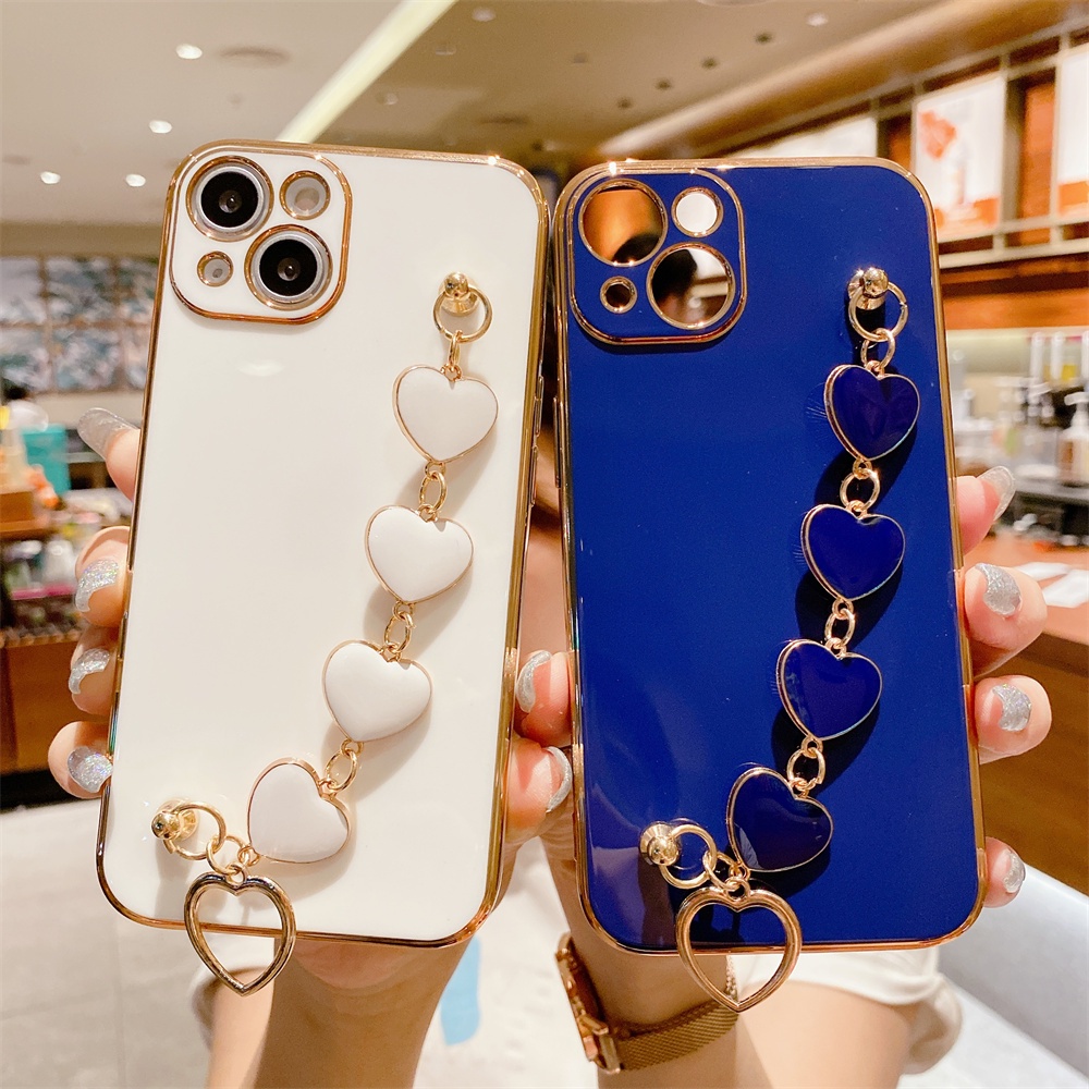 Ốp điện thoại TPU mềm có vòng đỡ hình trái tim thích hợp cho IPhone 13 12 11 Pro Max XS Max XR X 8 7 Plus