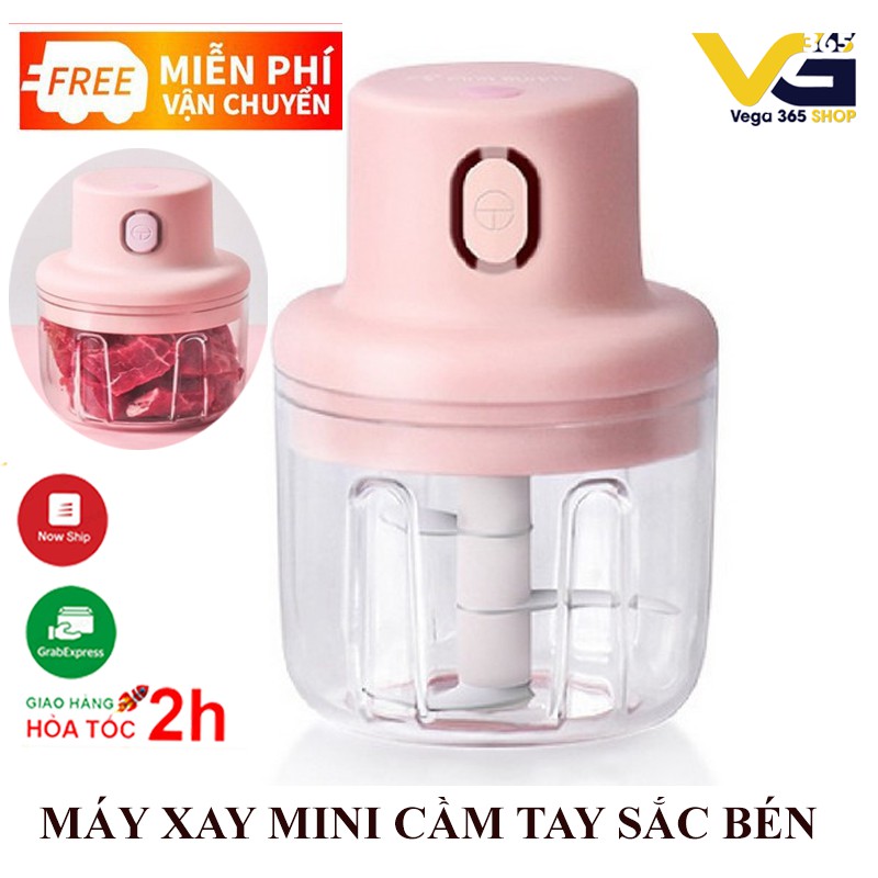 Máy Xay thịt cầm tay mini TÍCH ĐIỆN, xay nhuyễn thịt, tôm cá, rau củ trong tích tắc