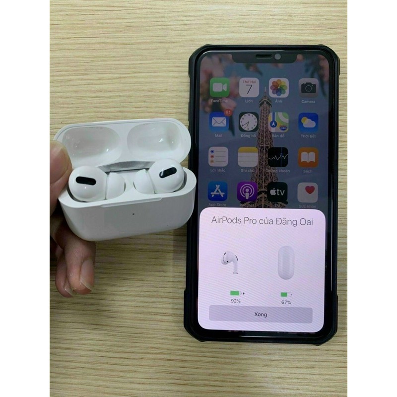 Tai nghe Bletooth kiểu dáng Airpod pro chống ồn, pin bền nghe nhạc bass mạnh KLH pro rep