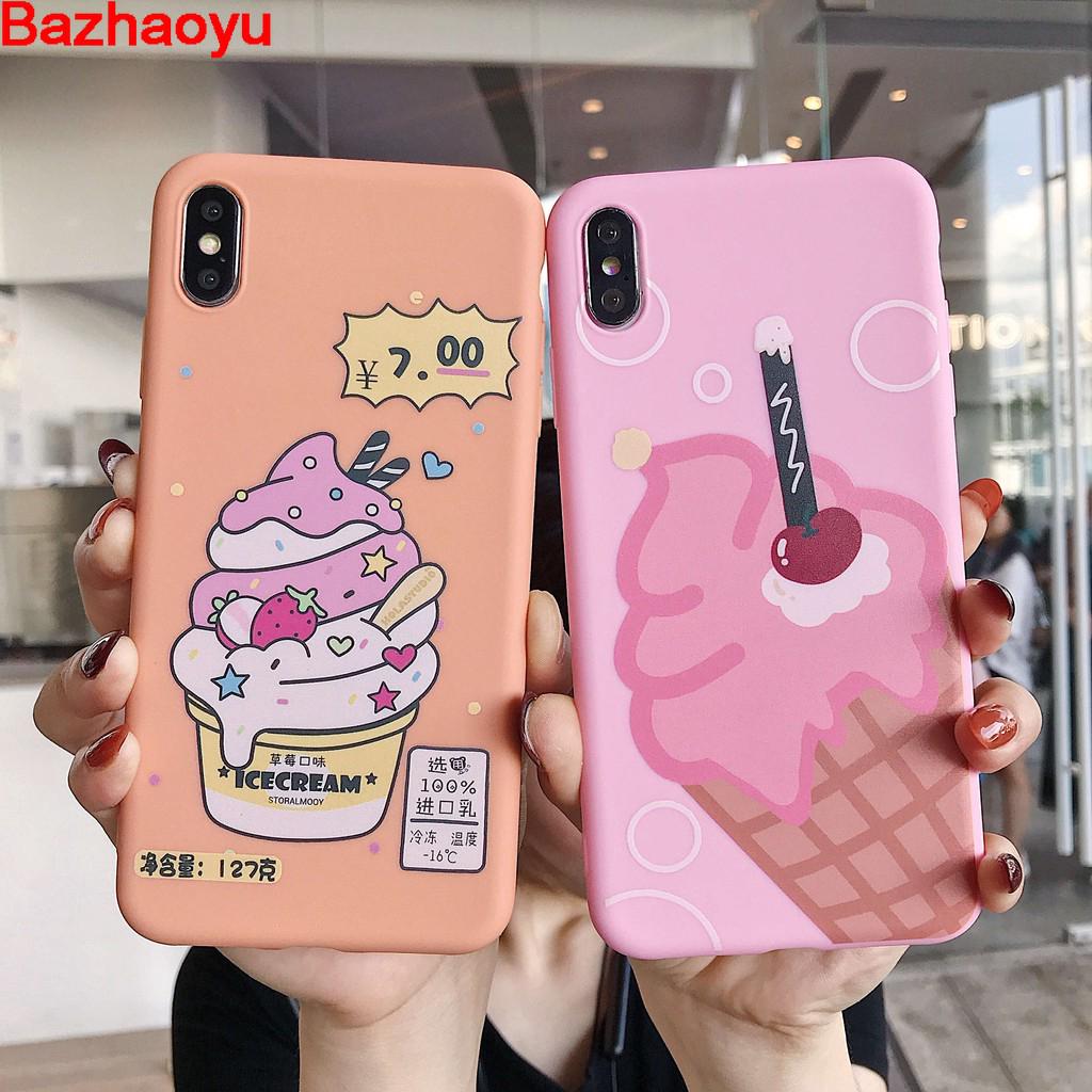 Ốp điện thoại silicone hình kem ốc quế cho điện thoại Oppo F1s F1s Plus F9 A3 A5s A57/A39 A79 A83/A1