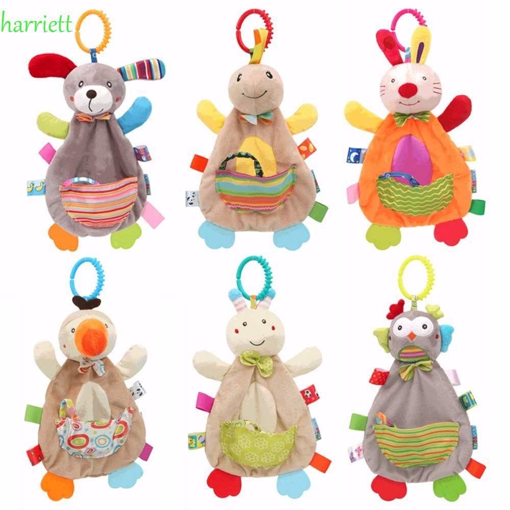 HARRIETT Cute Rattles Toys Cartoon Baby Toy Doll Baby Rattles Early Educational Animal Hanging Ring Lovely Baby Carriage for baby 0-12 month Bed Bell