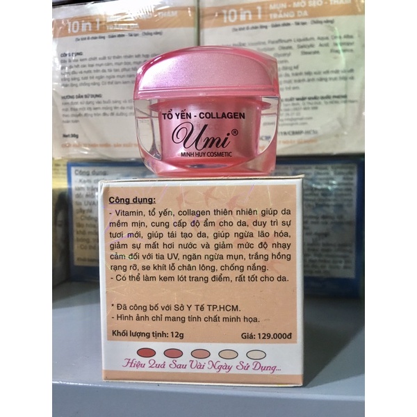 Kem Yến đỏ-collagen  trắng Hồng tinh khiết,vitamin và chống nắng hủ 12g