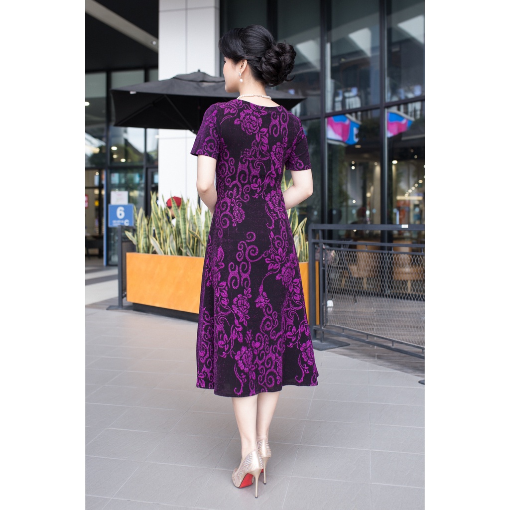 Váy đầm trung niên Ladyshop thời trang nữ đi tiệc sang trọng lấp lánh kết hoa dây cao cấp TK698 | BigBuy360 - bigbuy360.vn