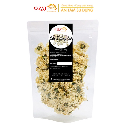 Trà hoa cúc trắng đẹp loại 1 O.ZAT Food 100g - giúp ngủ ngon an thần tăng cường hệ miễn dịch thanh lọc cơ thể