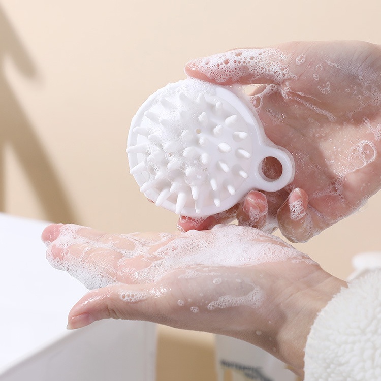 Lược gội đầu silicon massage đầu heeta iLita, lượt bàn chải tóc cao su mềm màu trắng giúp thư giãn da khi tắm