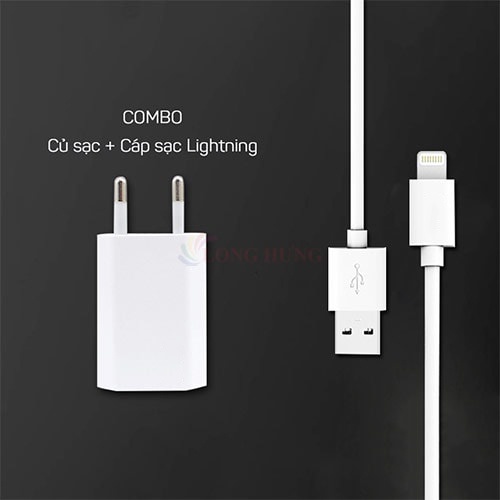 Cốc sạc Bagi 1A 1USB + Cáp 1m CB-I51Z-Hàng