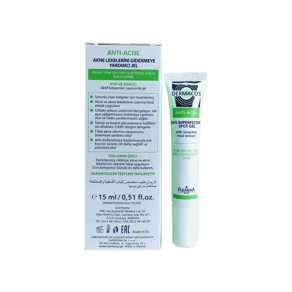 Gel Chấm Mụn Farmona Dermacos Anti Acne Imperfection Spot Gel giảm mụn, chứa bùn hoạt tính - Balan Shop