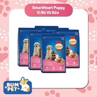 Thức ăn cho chó con hạt smartheart puppy 400gr vị bò và sữa
