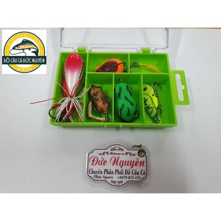 [Shop uy tín]Hộp mồi câu Lure 5 con kèm lưỡi câu -A1 -ĐỒ CÂU CÁ ĐỨC NGUYÊN
