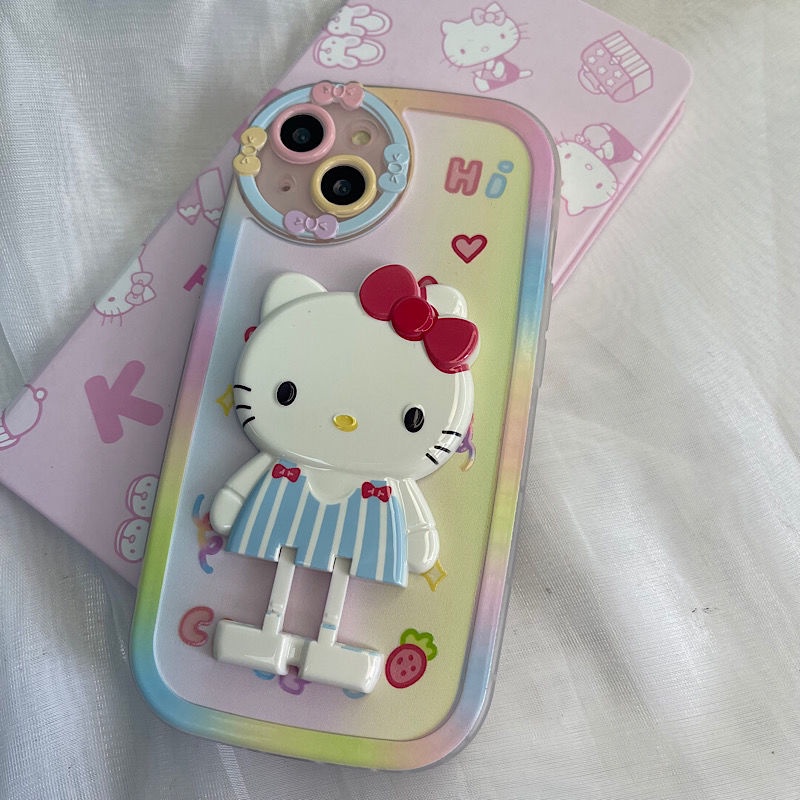 Ốp Điện Thoại Chống Sốc Có Giá Đỡ Hình Hello Kitty Cho iphone13 13 Mini 12Promax 13 / 11 / xsmax / xr