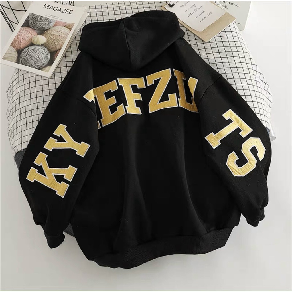 ÁO KHOÁC NỈ HOODIE ZIPPER DÂY KÉO NÓN 2 LỚP IN HOẠ TIẾT KY REFLZA TS SIÊU ĐẸP, MẪU MỚI HOT TREND 2022