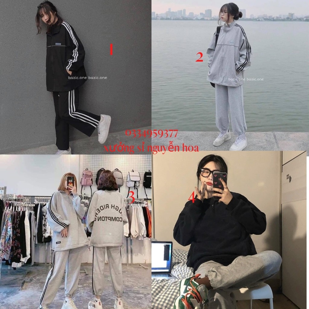 Bộ Thể Thao Nỉ Bộ Nỉ Nữ Bộ Nỉ Bông Hot Trend Form Rộng Siêu Đẹp Nguyễn Hoa