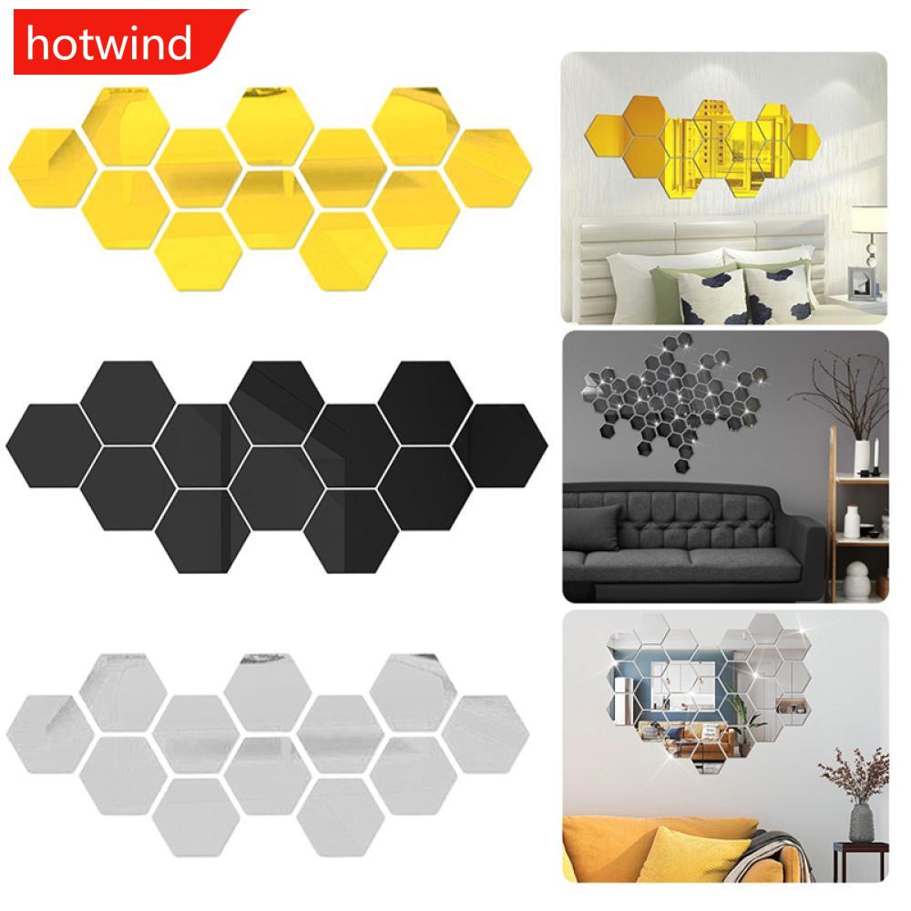Bộ 12 Miếng Dán Tường Acrylic 3D Hình Tam Giác Mặt Gương K7U4